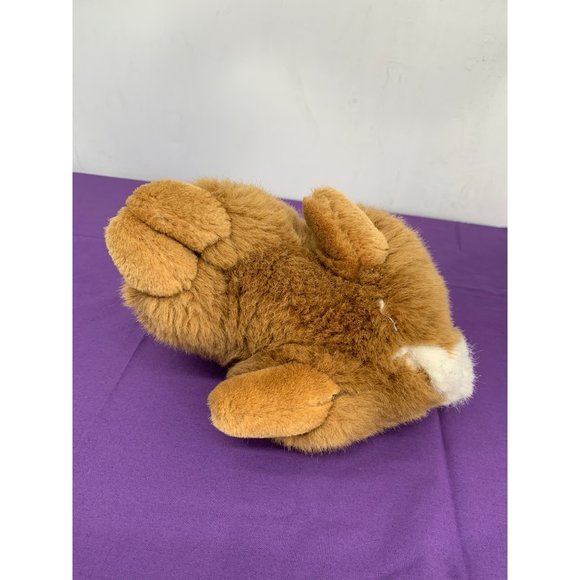 Brown Bunny White Tail Brown Plastic Eyes Clear Plastic Whiskers, 9 inch stuff, - Picture 7 of 11